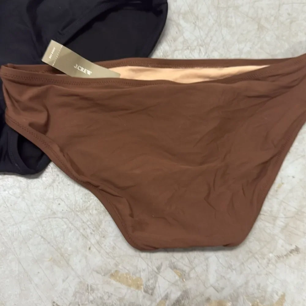 (2) J. Crew BRAND NEW Black & Brown Bikini Bottoms - NWT - Size Medium